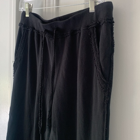 Mododoc Lightweight Pants‎ sweatpants Drawstring Lounge Joggers S Black lace - Picture 1 of 14